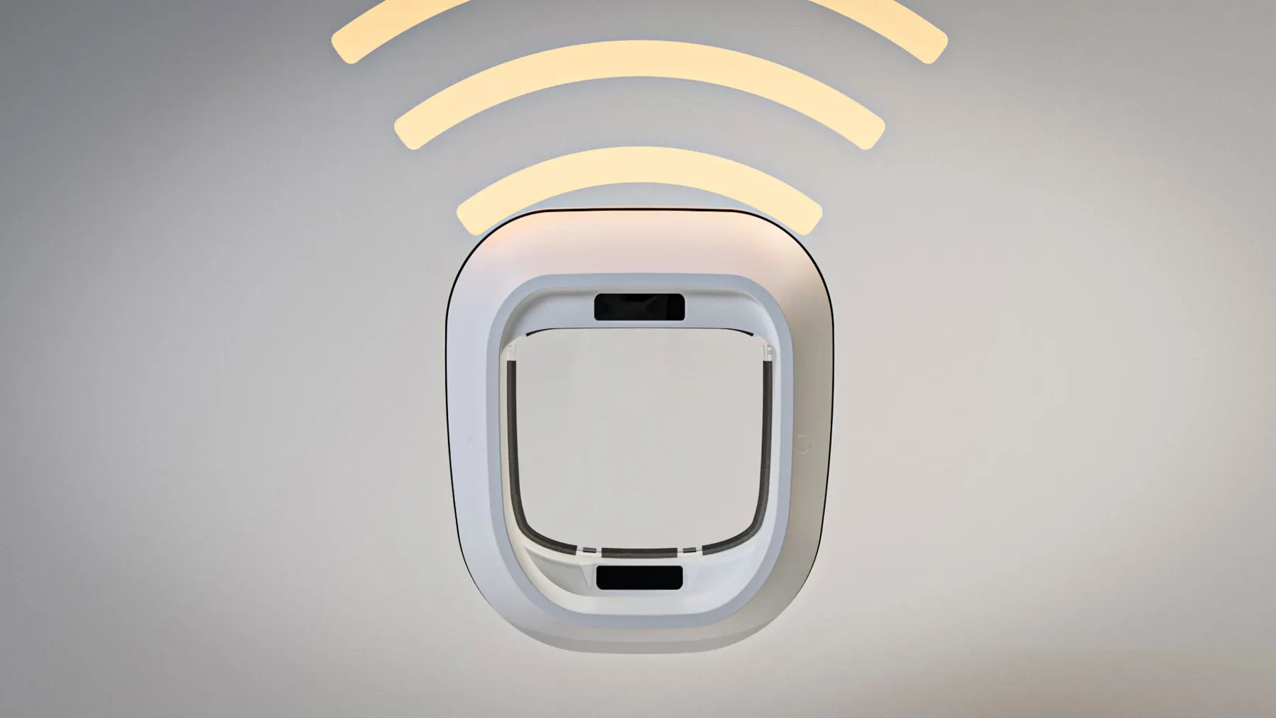 Flappie cat flap with a Wi-Fi symbol – visualising connectivity