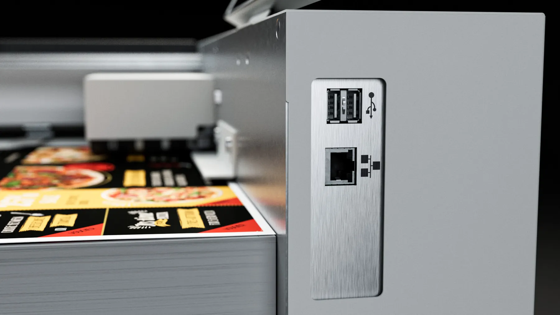 Connections on the Multifinisher housing with printed sheets