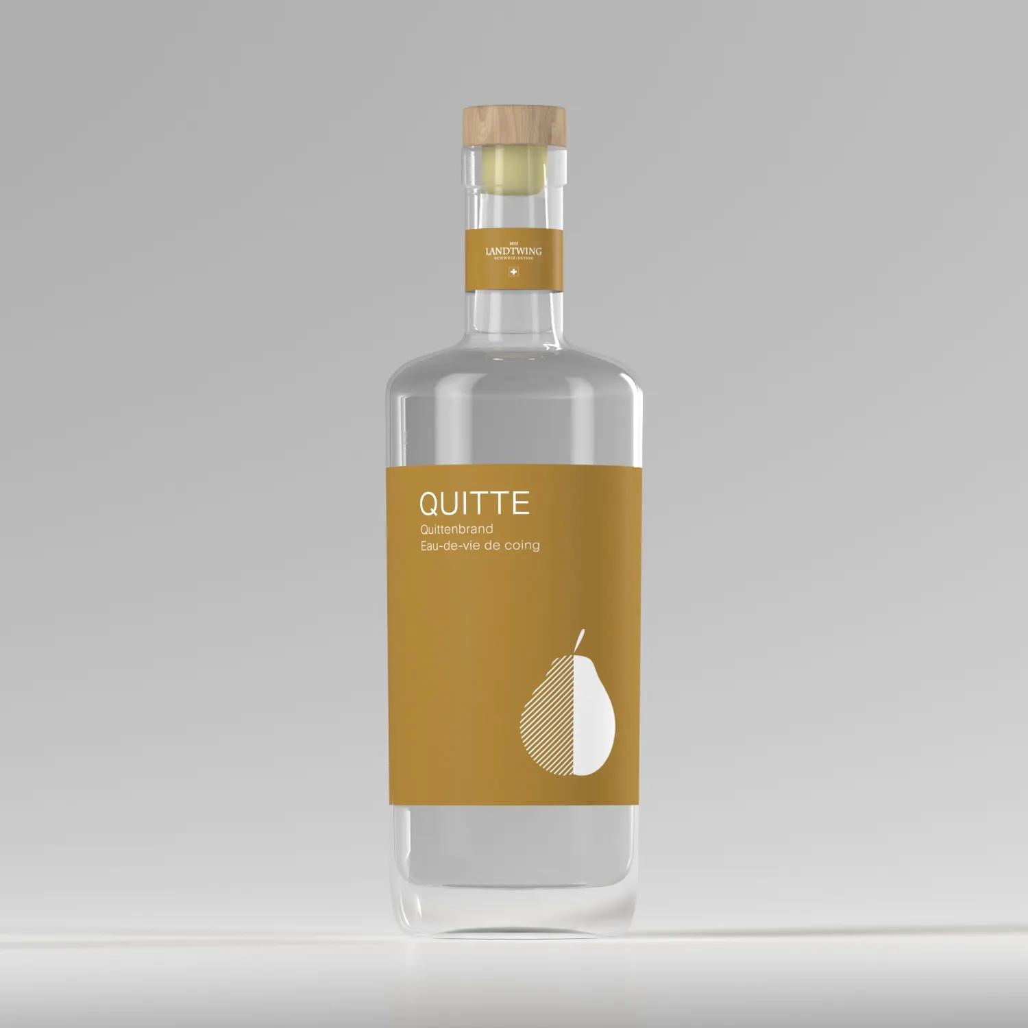 Landtwing Quitte Destillat-Flasche – 3D-Visualisierung